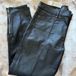 White House Black Market mid rise skinny ankle jean, coated black 10S